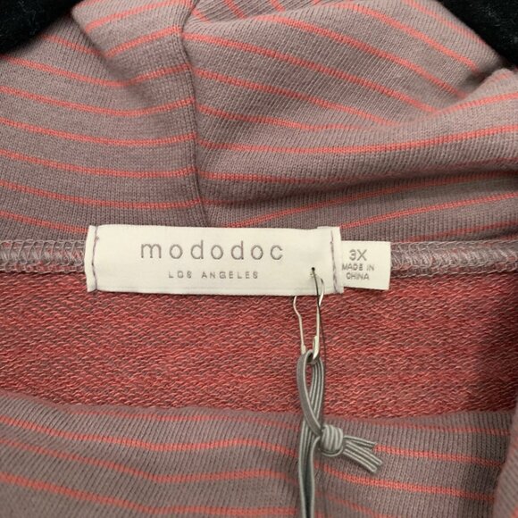 NEW Mododoc striped cowl‎ neck mid weight long sleeve pullover sweatshirt - Picture 4 of 9